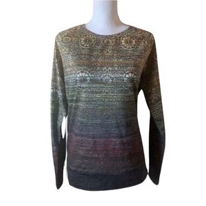 NWT Simple Round Neck Color Block Print Beautiful Top. Large